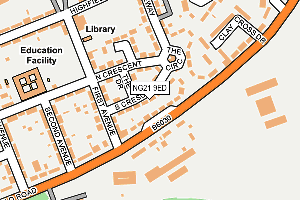 NG21 9ED map - OS OpenMap – Local (Ordnance Survey)