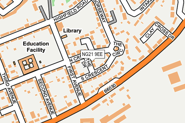 NG21 9EE map - OS OpenMap – Local (Ordnance Survey)