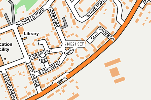 NG21 9EF map - OS OpenMap – Local (Ordnance Survey)