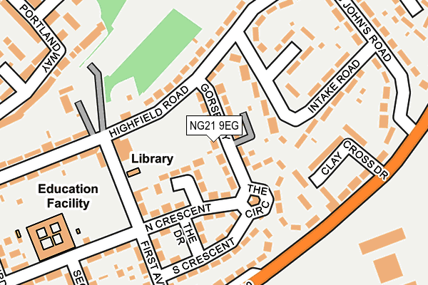 NG21 9EG map - OS OpenMap – Local (Ordnance Survey)