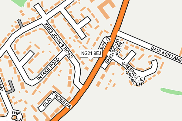 NG21 9EJ map - OS OpenMap – Local (Ordnance Survey)