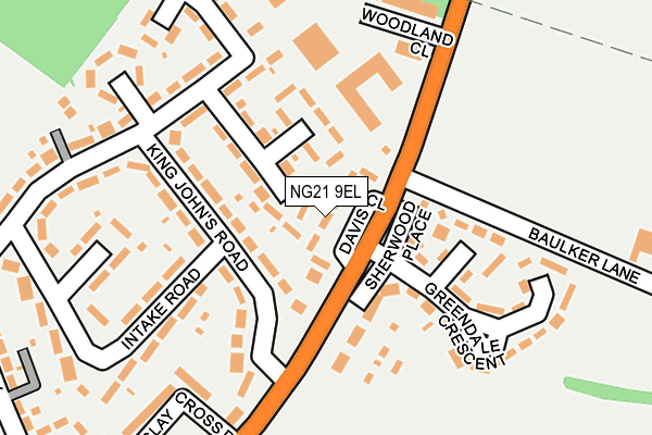 NG21 9EL map - OS OpenMap – Local (Ordnance Survey)