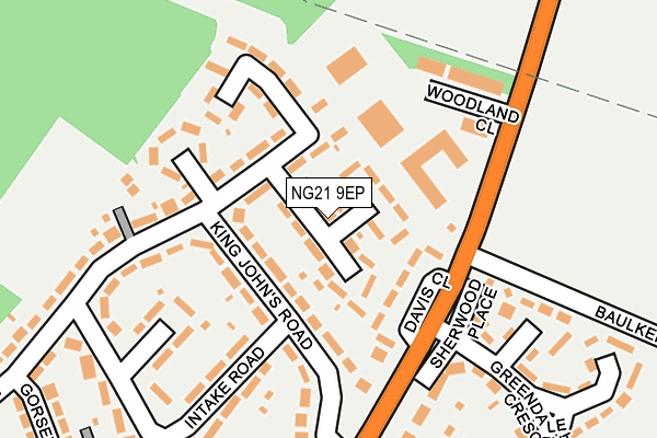 NG21 9EP map - OS OpenMap – Local (Ordnance Survey)