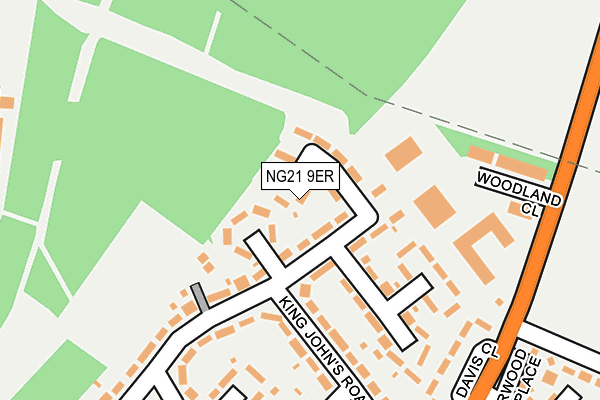 NG21 9ER map - OS OpenMap – Local (Ordnance Survey)
