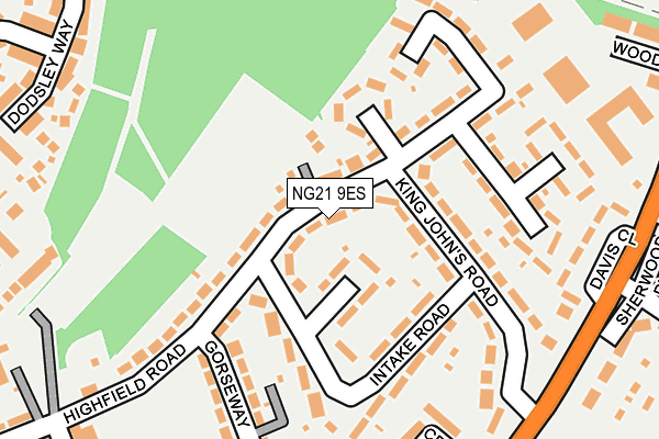 NG21 9ES map - OS OpenMap – Local (Ordnance Survey)