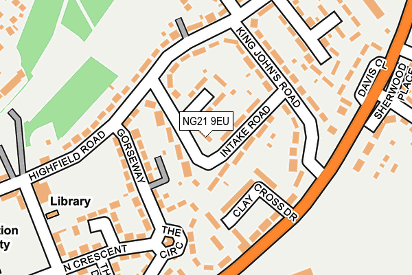 NG21 9EU map - OS OpenMap – Local (Ordnance Survey)