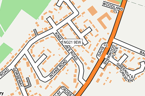 NG21 9EW map - OS OpenMap – Local (Ordnance Survey)