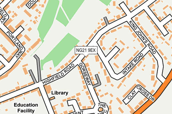 NG21 9EX map - OS OpenMap – Local (Ordnance Survey)