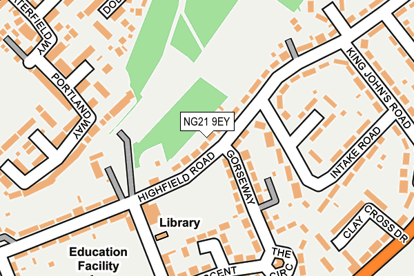 NG21 9EY map - OS OpenMap – Local (Ordnance Survey)