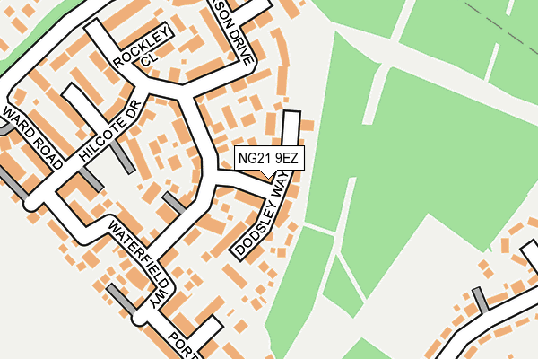 NG21 9EZ map - OS OpenMap – Local (Ordnance Survey)