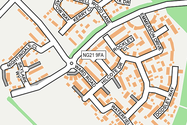 NG21 9FA map - OS OpenMap – Local (Ordnance Survey)