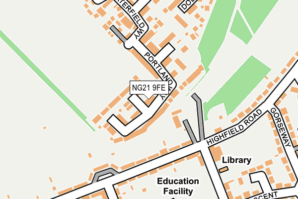 NG21 9FE map - OS OpenMap – Local (Ordnance Survey)