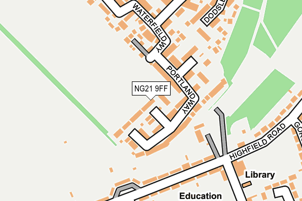 NG21 9FF map - OS OpenMap – Local (Ordnance Survey)