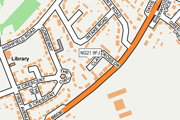 NG21 9FJ map - OS OpenMap – Local (Ordnance Survey)