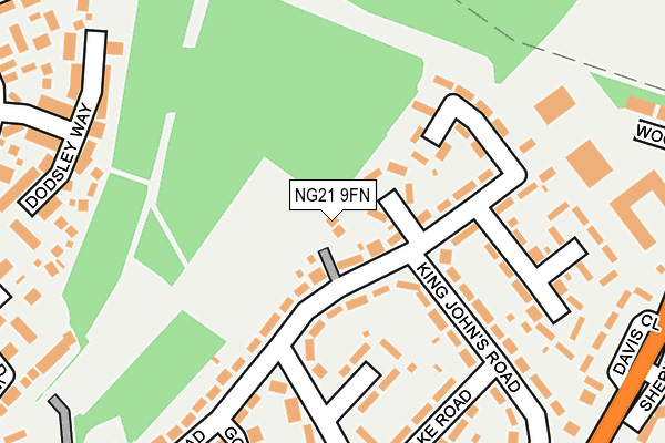 NG21 9FN map - OS OpenMap – Local (Ordnance Survey)