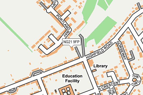 NG21 9FP map - OS OpenMap – Local (Ordnance Survey)