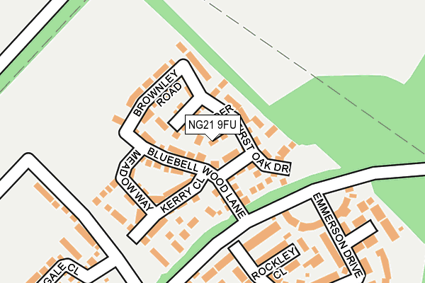 NG21 9FU map - OS OpenMap – Local (Ordnance Survey)