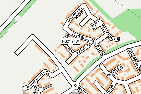 NG21 9FW map - OS OpenMap – Local (Ordnance Survey)