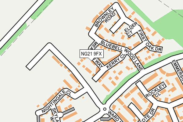 NG21 9FX map - OS OpenMap – Local (Ordnance Survey)