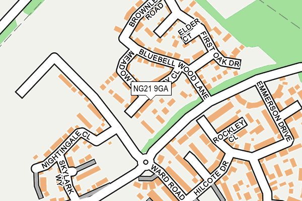 NG21 9GA map - OS OpenMap – Local (Ordnance Survey)