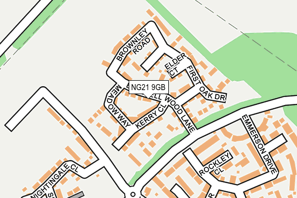 NG21 9GB map - OS OpenMap – Local (Ordnance Survey)