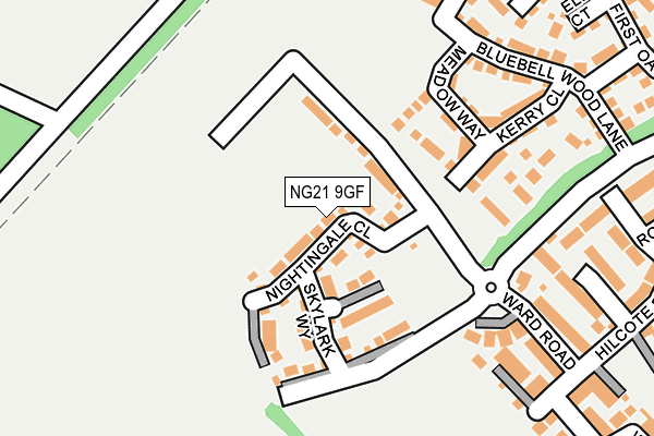 NG21 9GF map - OS OpenMap – Local (Ordnance Survey)
