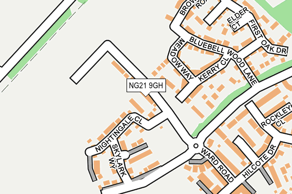 NG21 9GH map - OS OpenMap – Local (Ordnance Survey)