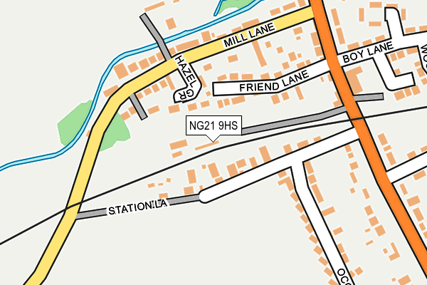 NG21 9HS map - OS OpenMap – Local (Ordnance Survey)