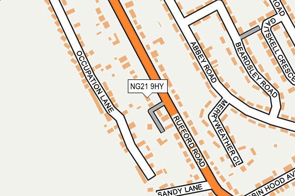 NG21 9HY map - OS OpenMap – Local (Ordnance Survey)