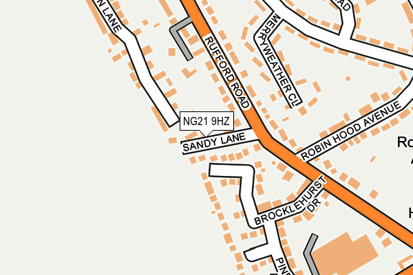 NG21 9HZ map - OS OpenMap – Local (Ordnance Survey)