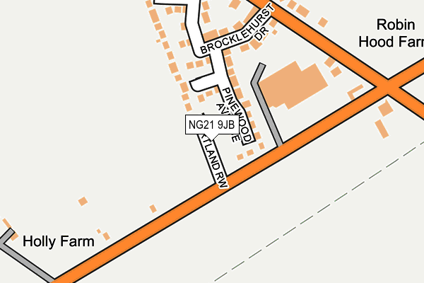 NG21 9JB map - OS OpenMap – Local (Ordnance Survey)