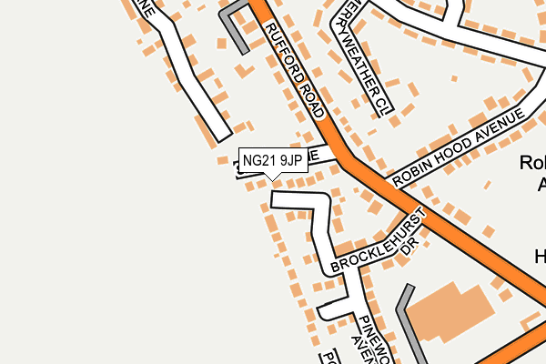 NG21 9JP map - OS OpenMap – Local (Ordnance Survey)