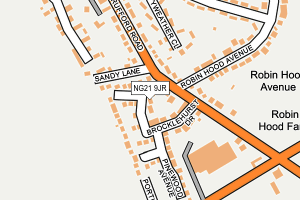 NG21 9JR map - OS OpenMap – Local (Ordnance Survey)