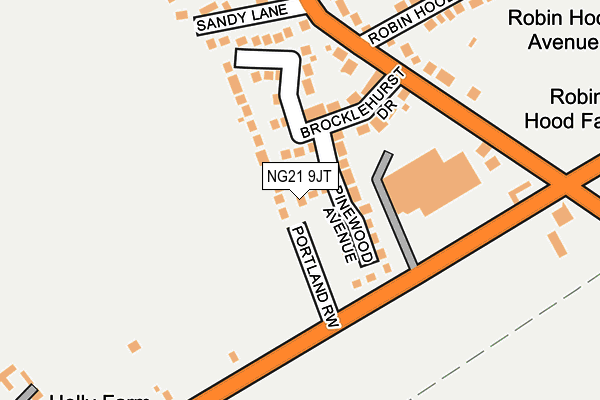 NG21 9JT map - OS OpenMap – Local (Ordnance Survey)