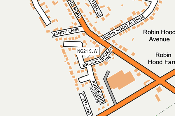 NG21 9JW map - OS OpenMap – Local (Ordnance Survey)