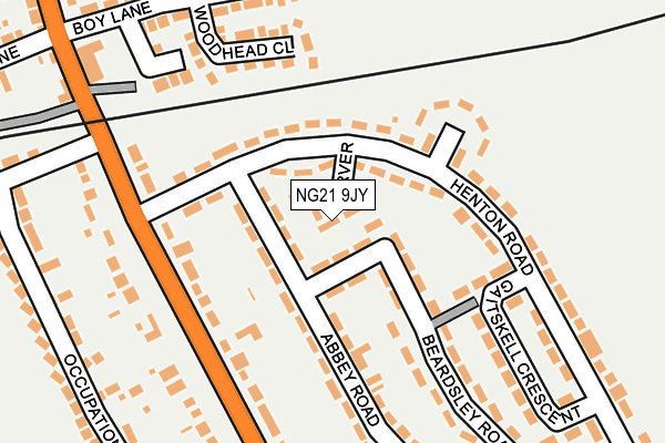 NG21 9JY map - OS OpenMap – Local (Ordnance Survey)