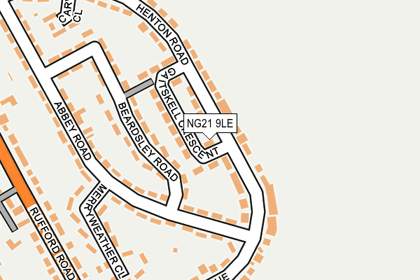 NG21 9LE map - OS OpenMap – Local (Ordnance Survey)