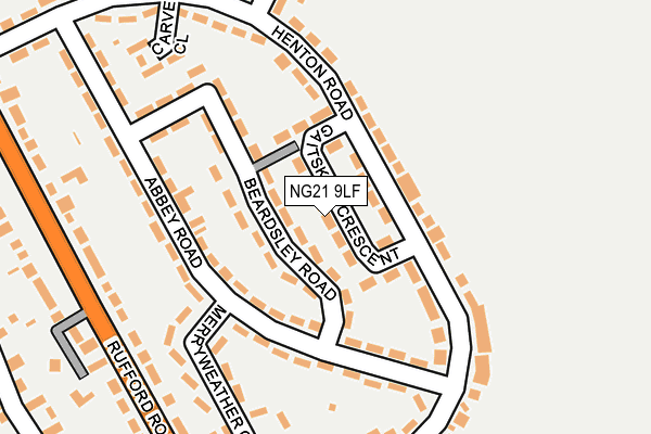 NG21 9LF map - OS OpenMap – Local (Ordnance Survey)