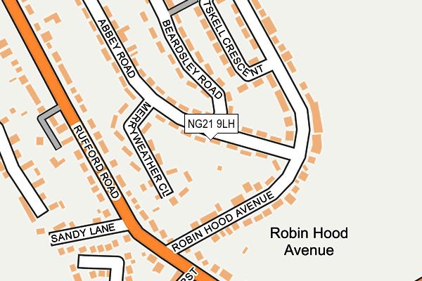 NG21 9LH map - OS OpenMap – Local (Ordnance Survey)