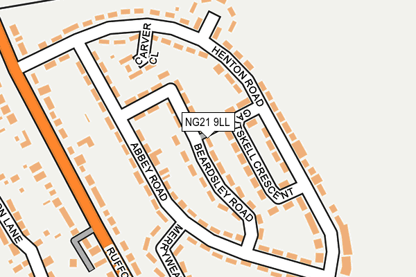 NG21 9LL map - OS OpenMap – Local (Ordnance Survey)