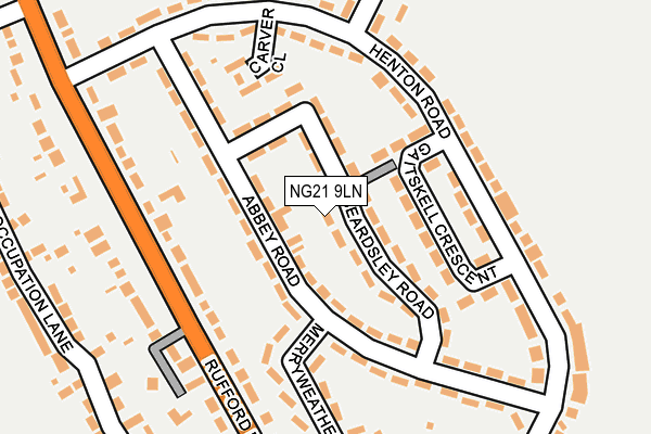 NG21 9LN map - OS OpenMap – Local (Ordnance Survey)