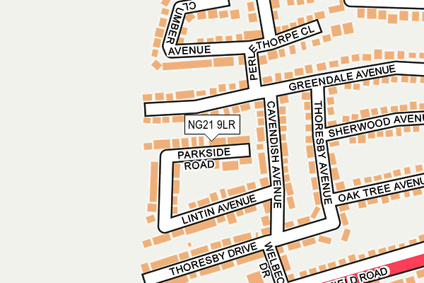 NG21 9LR map - OS OpenMap – Local (Ordnance Survey)