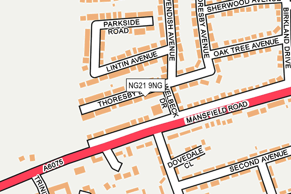 NG21 9NG map - OS OpenMap – Local (Ordnance Survey)
