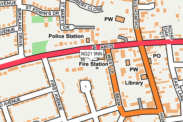 NG21 9NN map - OS OpenMap – Local (Ordnance Survey)