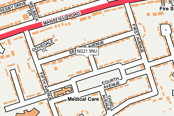 NG21 9NU map - OS OpenMap – Local (Ordnance Survey)