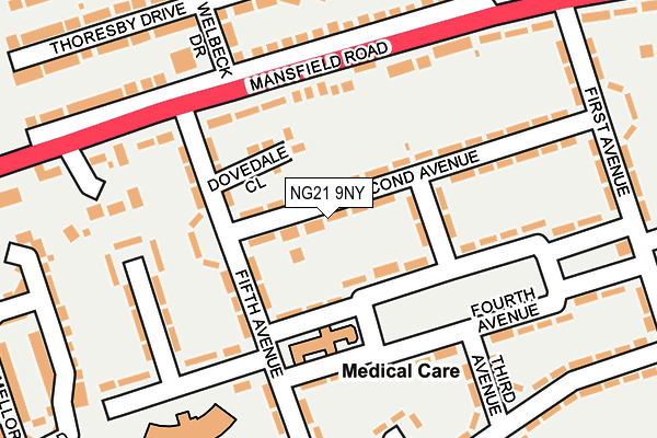 NG21 9NY map - OS OpenMap – Local (Ordnance Survey)
