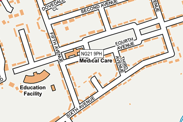 NG21 9PH map - OS OpenMap – Local (Ordnance Survey)