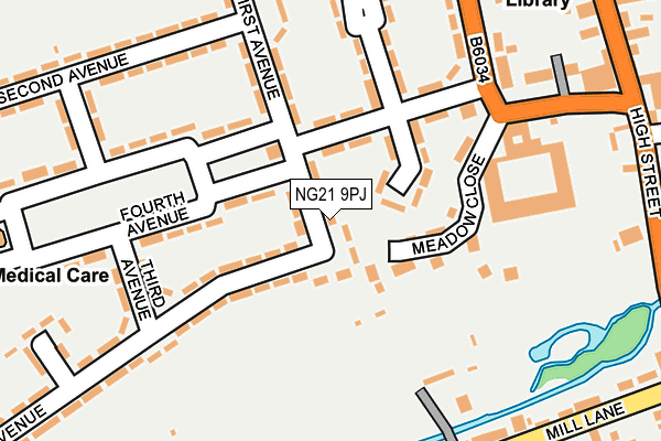 NG21 9PJ map - OS OpenMap – Local (Ordnance Survey)