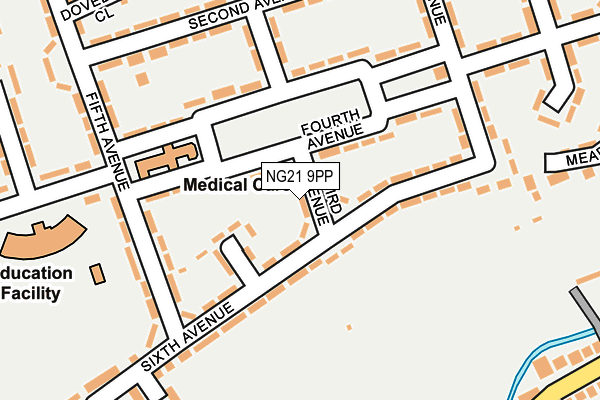 NG21 9PP map - OS OpenMap – Local (Ordnance Survey)