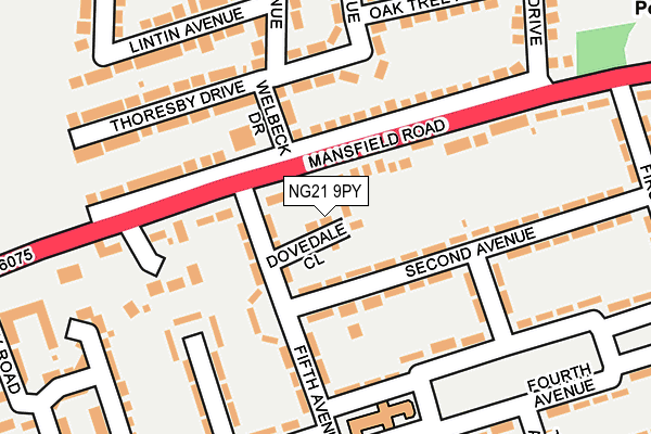 NG21 9PY map - OS OpenMap – Local (Ordnance Survey)